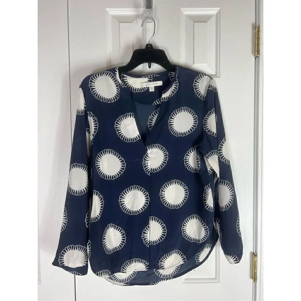 Brochu Walker Womens Silk V Neck Blouse Size S